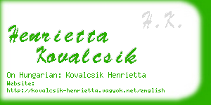 henrietta kovalcsik business card